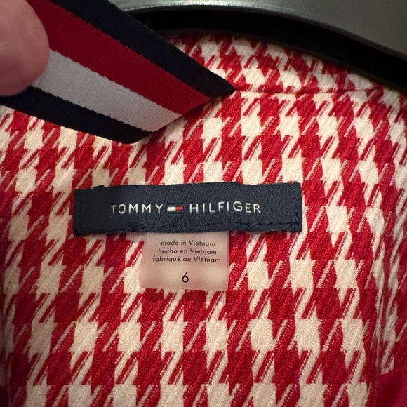 NWT - Tommy Hilfiger Red Houndstooth Women's Blazer - Picture 5 of 6